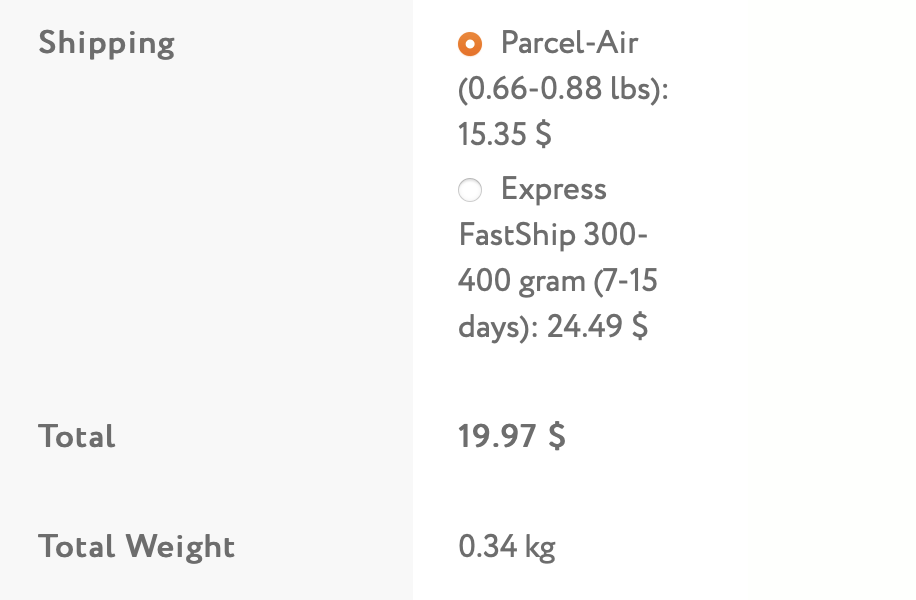 calculate shipping from thailand